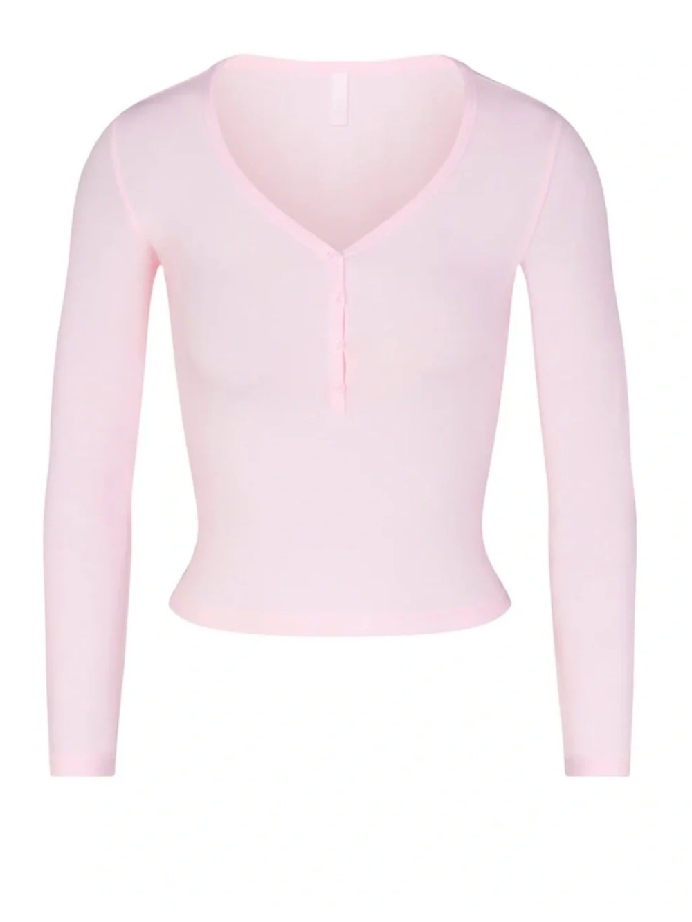 Skims NEW VINTAGE LONG SLEEVE CROPPED HENLEY | CHERRY BLOSSOM / S